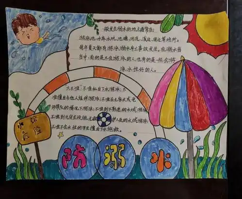 珍爱生命,预防溺水桃铺小学防溺水主题手抄报比赛活动