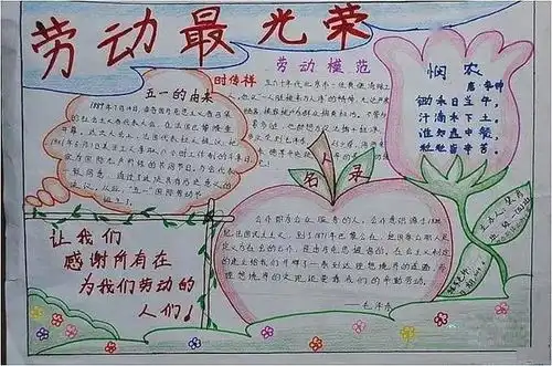 五一劳动节好词好句,手抄报精选,这份小报你要收好