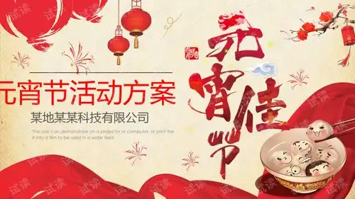 2019小汤圆传统佳节元宵节活动方案ppt模板