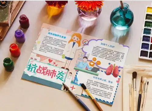 武汉肺炎卡通简约抗战肺炎手抄报word模板下载docx格式熊猫办公