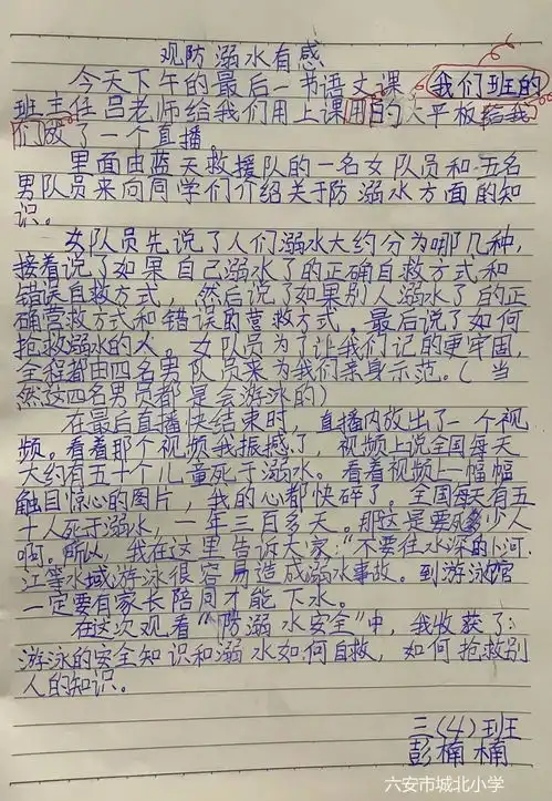 六安市城北小学开展防溺水安全教育系列活动