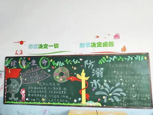 童岭小学开展防溺水黑板报评选活动