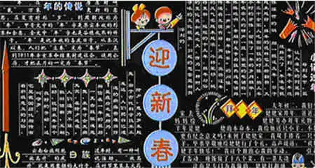 迎新年黑板报时光如流水