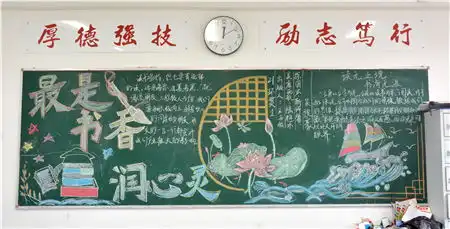 书香满校园悦读伴成长4月主题黑板报评比结束22产设中本1班获一等奖