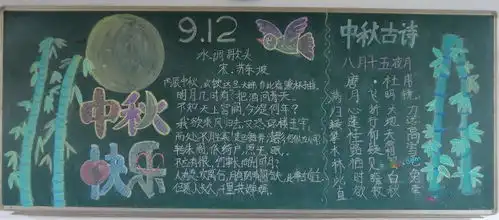 2018七年级中秋节黑板报内容