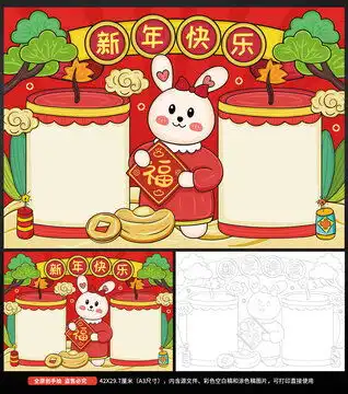 清明节手抄报儿童画绘画