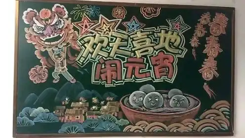 欢天喜地闹元宵,老师画的元宵佳节黑板报缤纷热闹,美呆了