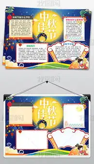 中秋节小报中秋节快乐赏月诗词手抄报小报图片模板下载