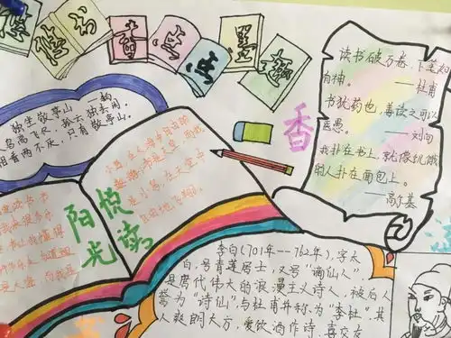 书香校园,渔雅少年沙子口小学读书节手抄报展比赛