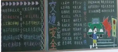交通安全黑板报交通标线