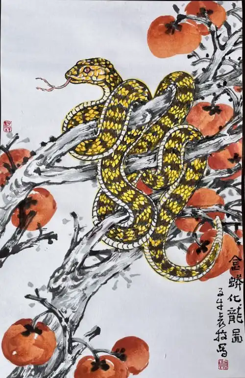 以蛇入书,这个画家蛇思妙想迎蛇年凤凰网江苏凤凰网