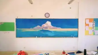 福州一中高二女生画活黑板报,本尊颜值圈无数粉