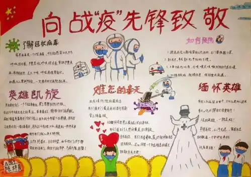 年画小警察大手牵小手共学抗疫精神