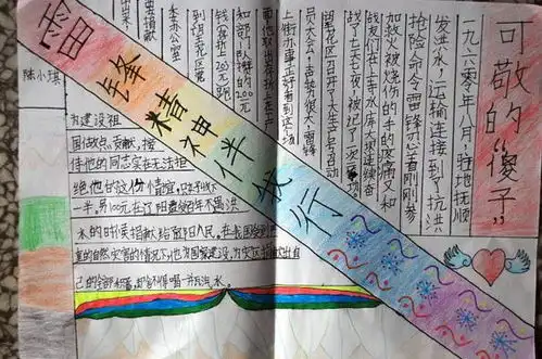 雷锋精神伴我行小学生学雷锋手抄报图片