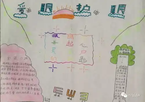 爱眼护眼你我同行南漳县实验小学举行手抄报大赛