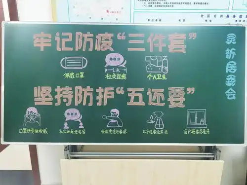 手绘黑板报防疫早知道广中路街道加强社区防疫宣传
