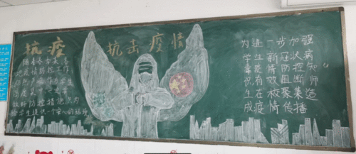 疫情防控,我们在行动合肥西苑中学举行疫情防控主题黑板报活动
