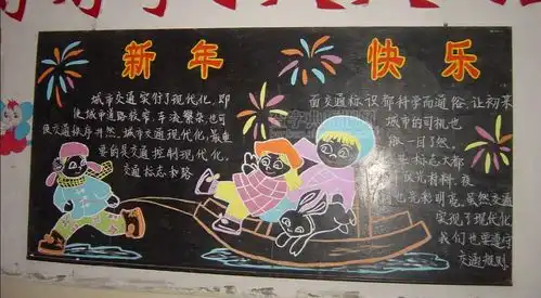 春节黑板报庆新年,展青春设计春节黑板报庆新年,展青春图片查字典板报网