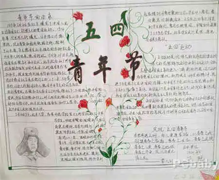 五四青年节手抄报青春的火炬