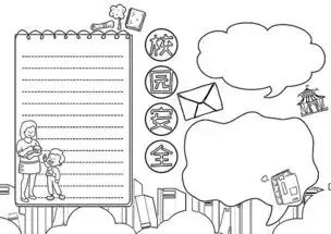 校园安全卡通手抄报图片素材