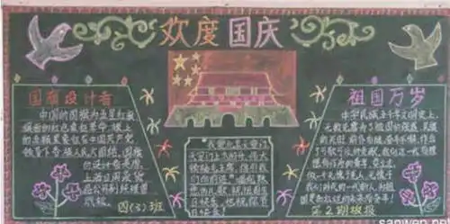 2019年国庆节黑板报图片小学10张