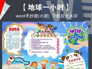环保保护地球1小时绿色低碳小报电子手抄报图片模板worddoc设计图下载其他大全编号16223970