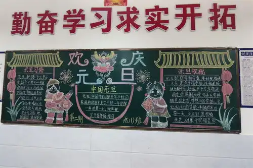 姚圩中学开展庆元旦迎新春主题黑板报评比活动