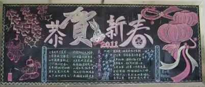 2019春节黑板报优秀作品三年级