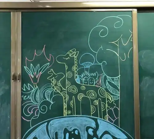 开学了总有一天用的上的一组创意粉笔画,收藏好,黑板报就靠它了