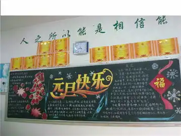 元旦黑板报节日的欢乐