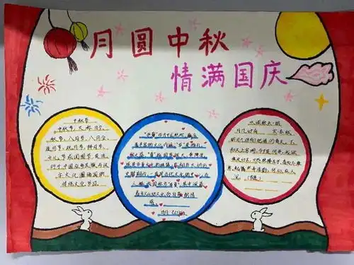将家国情怀植根于学子心中三中教育集团初一年级月圆中秋,情满国庆手抄报比赛评选结果揭晓