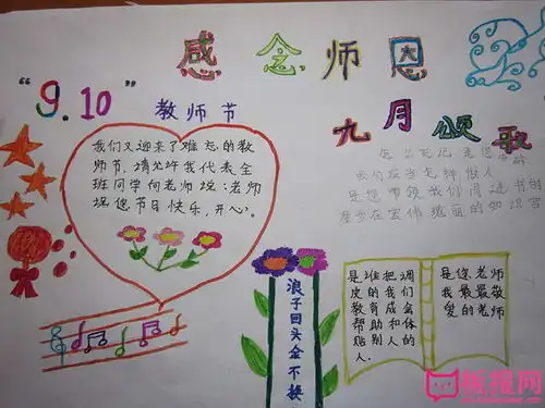 教师节手抄报,感念师恩