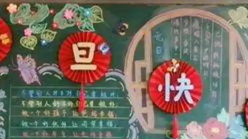 山东沂源庆元旦迎新年黑板报展览大张庄镇中心小学孙永蓉