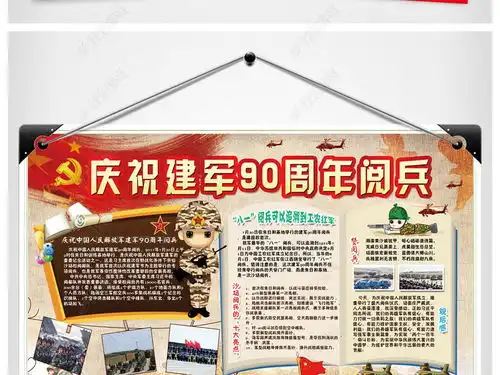 建军90周年阅兵小报国防教育手抄小报素材图片模板下载