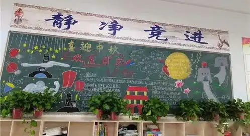 我校开展庆国庆迎中秋主题校园黑板报评比活动