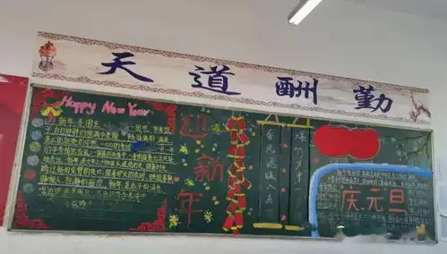 我校开展庆元旦迎新年黑板报展示活动