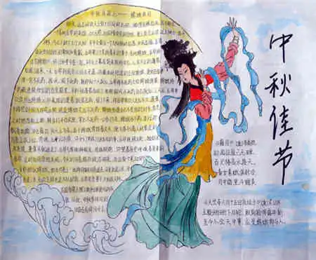 中秋节手抄报图片月已圆,人欢聚